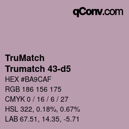 Código de color: TruMatch - Trumatch 43-d5 | qconv.com