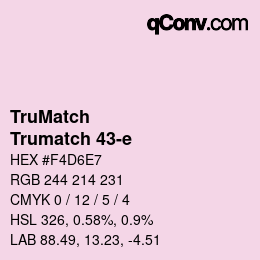 Code couleur: TruMatch - Trumatch 43-e | qconv.com