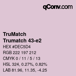 Code couleur: TruMatch - Trumatch 43-e2 | qconv.com