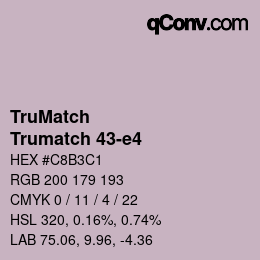 Code couleur: TruMatch - Trumatch 43-e4 | qconv.com
