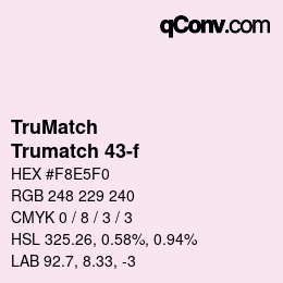 Color code: TruMatch - Trumatch 43-f | qconv.com