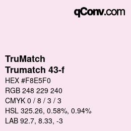 Code couleur: TruMatch - Trumatch 43-f | qconv.com