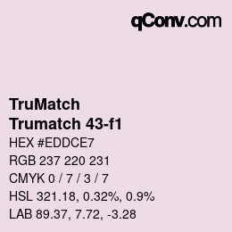 Code couleur: TruMatch - Trumatch 43-f1 | qconv.com