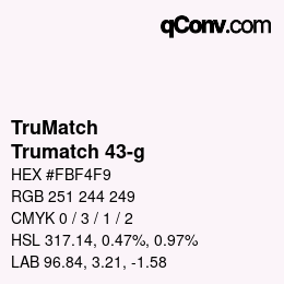 Color code: TruMatch - Trumatch 43-g | qconv.com