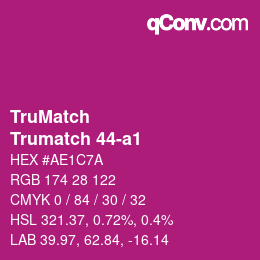 Code couleur: TruMatch - Trumatch 44-a1 | qconv.com