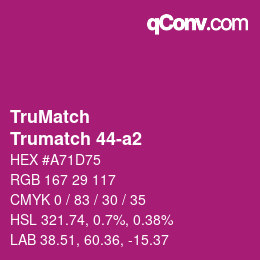 Code couleur: TruMatch - Trumatch 44-a2 | qconv.com