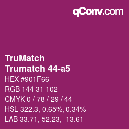 Code couleur: TruMatch - Trumatch 44-a5 | qconv.com
