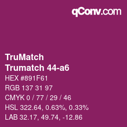 Color code: TruMatch - Trumatch 44-a6 | qconv.com