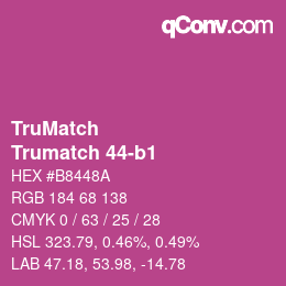 Code couleur: TruMatch - Trumatch 44-b1 | qconv.com