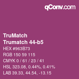 Code couleur: TruMatch - Trumatch 44-b5 | qconv.com