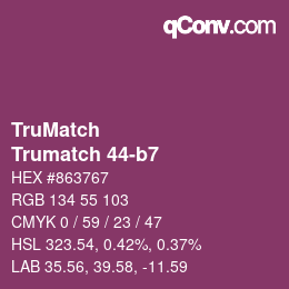 Code couleur: TruMatch - Trumatch 44-b7 | qconv.com