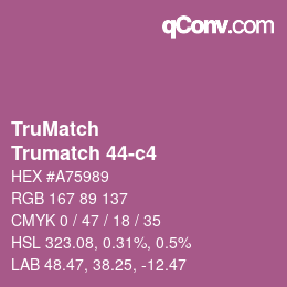 Color code: TruMatch - Trumatch 44-c4 | qconv.com
