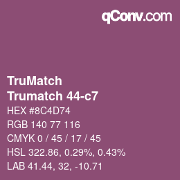 Color code: TruMatch - Trumatch 44-c7 | qconv.com