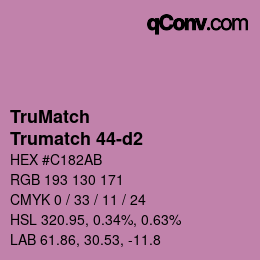 Color code: TruMatch - Trumatch 44-d2 | qconv.com