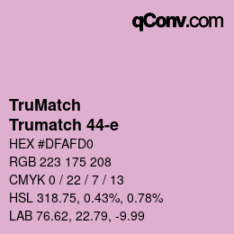 Color code: TruMatch - Trumatch 44-e | qconv.com