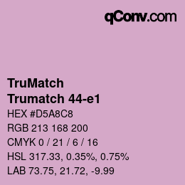 Color code: TruMatch - Trumatch 44-e1 | qconv.com