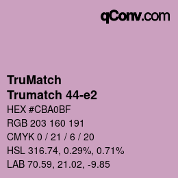 Code couleur: TruMatch - Trumatch 44-e2 | qconv.com