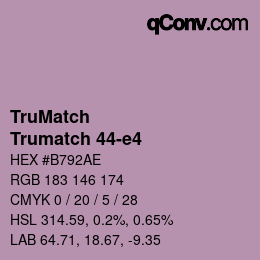 Code couleur: TruMatch - Trumatch 44-e4 | qconv.com