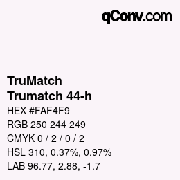 Color code: TruMatch - Trumatch 44-h | qconv.com