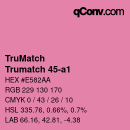 Code couleur: TruMatch - Trumatch 45-a1 | qconv.com