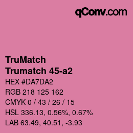 Color code: TruMatch - Trumatch 45-a2 | qconv.com