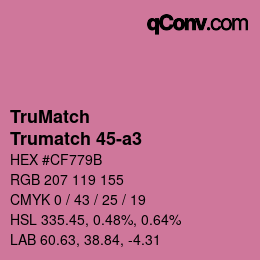 Color code: TruMatch - Trumatch 45-a3 | qconv.com