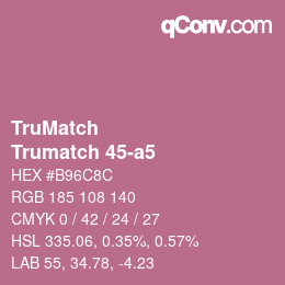 Code couleur: TruMatch - Trumatch 45-a5 | qconv.com