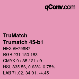 Code couleur: TruMatch - Trumatch 45-b1 | qconv.com