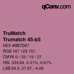 Color code: TruMatch - Trumatch 45-b5 | qconv.com