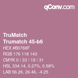 Farbcode: TruMatch - Trumatch 45-b6 | qconv.com