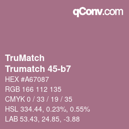 Color code: TruMatch - Trumatch 45-b7 | qconv.com