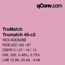Code couleur: TruMatch - Trumatch 45-c2 | qconv.com