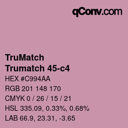 Code couleur: TruMatch - Trumatch 45-c4 | qconv.com