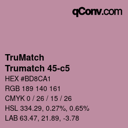Color code: TruMatch - Trumatch 45-c5 | qconv.com