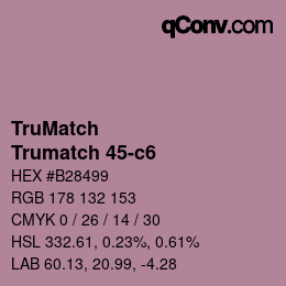 Code couleur: TruMatch - Trumatch 45-c6 | qconv.com