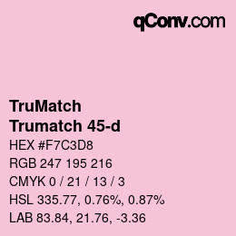 Color code: TruMatch - Trumatch 45-d | qconv.com