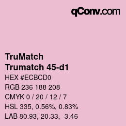 Color code: TruMatch - Trumatch 45-d1 | qconv.com