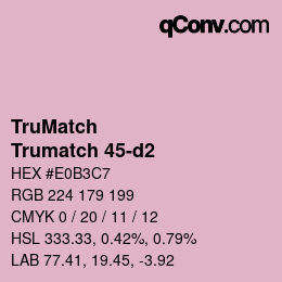 Color code: TruMatch - Trumatch 45-d2 | qconv.com