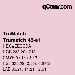 Code couleur: TruMatch - Trumatch 45-e1 | qconv.com