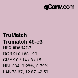 Color code: TruMatch - Trumatch 45-e3 | qconv.com