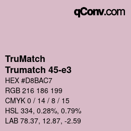 Code couleur: TruMatch - Trumatch 45-e3 | qconv.com