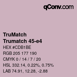 Color code: TruMatch - Trumatch 45-e4 | qconv.com