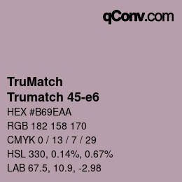 Color code: TruMatch - Trumatch 45-e6 | qconv.com