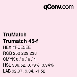 Color code: TruMatch - Trumatch 45-f | qconv.com