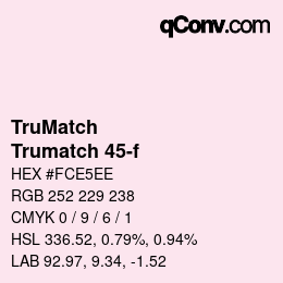 Code couleur: TruMatch - Trumatch 45-f | qconv.com