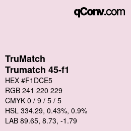Code couleur: TruMatch - Trumatch 45-f1 | qconv.com
