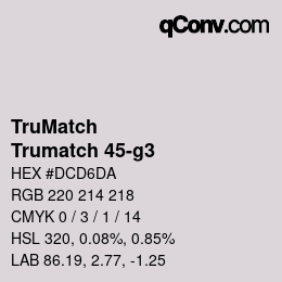 Código de color: TruMatch - Trumatch 45-g3 | qconv.com