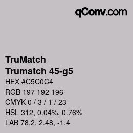 Farbcode: TruMatch - Trumatch 45-g5 | qconv.com
