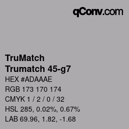 Código de color: TruMatch - Trumatch 45-g7 | qconv.com