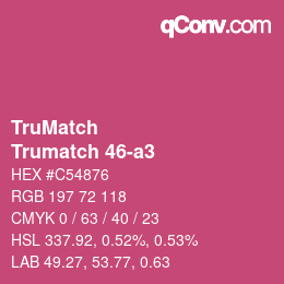 Code couleur: TruMatch - Trumatch 46-a3 | qconv.com